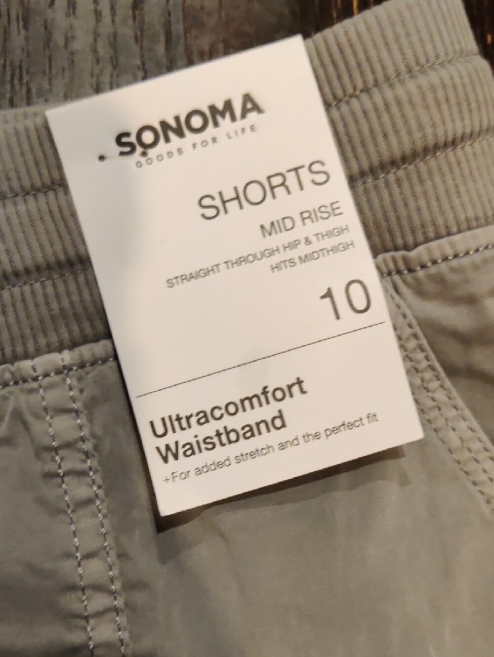 Sonoma Women's Light Gray Cargo Drawstring Shorts - Picture 3 of 8
